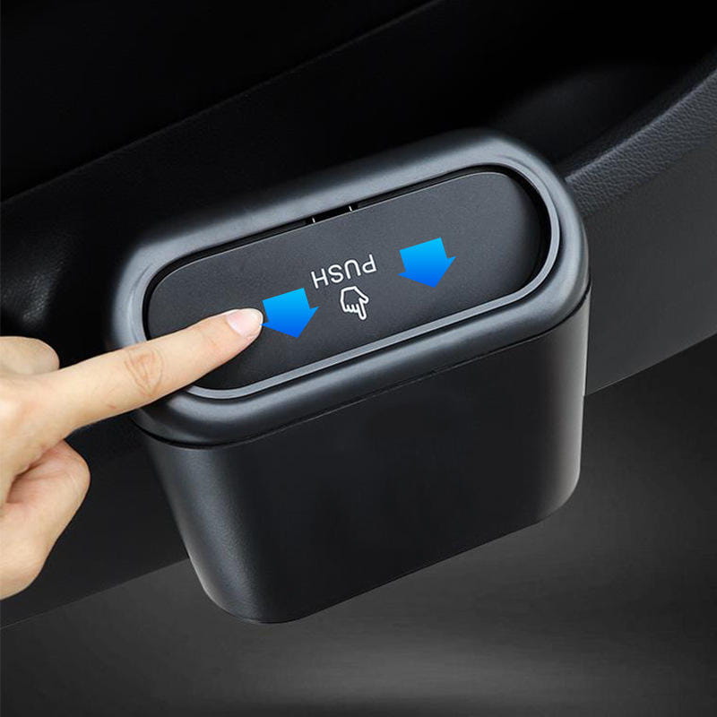 Black ABS Mini Car Trash Bin
